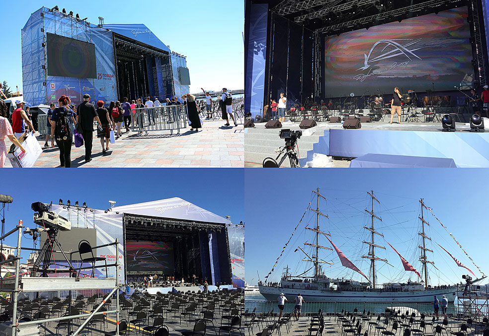 La grande scne de la finale sur la place Lnine au bord de la Mer Noire et arrive d'un magifique 3 mts