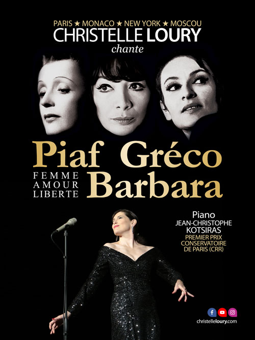 Affiche Piaf Gréco Barbara par Christelle Loury